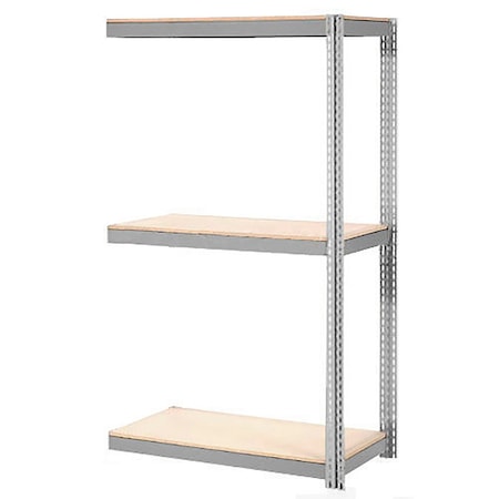 Global Industrial Expandable Add-On Rack 96x36x84 3 Level Wood Deck 800 lb. Cap Per Level GRY B2296885